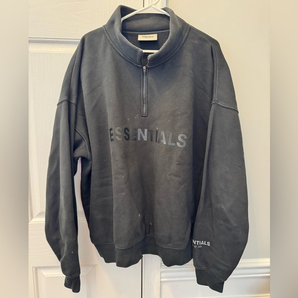 Essentials Men's Black Zip-Up Sweater
